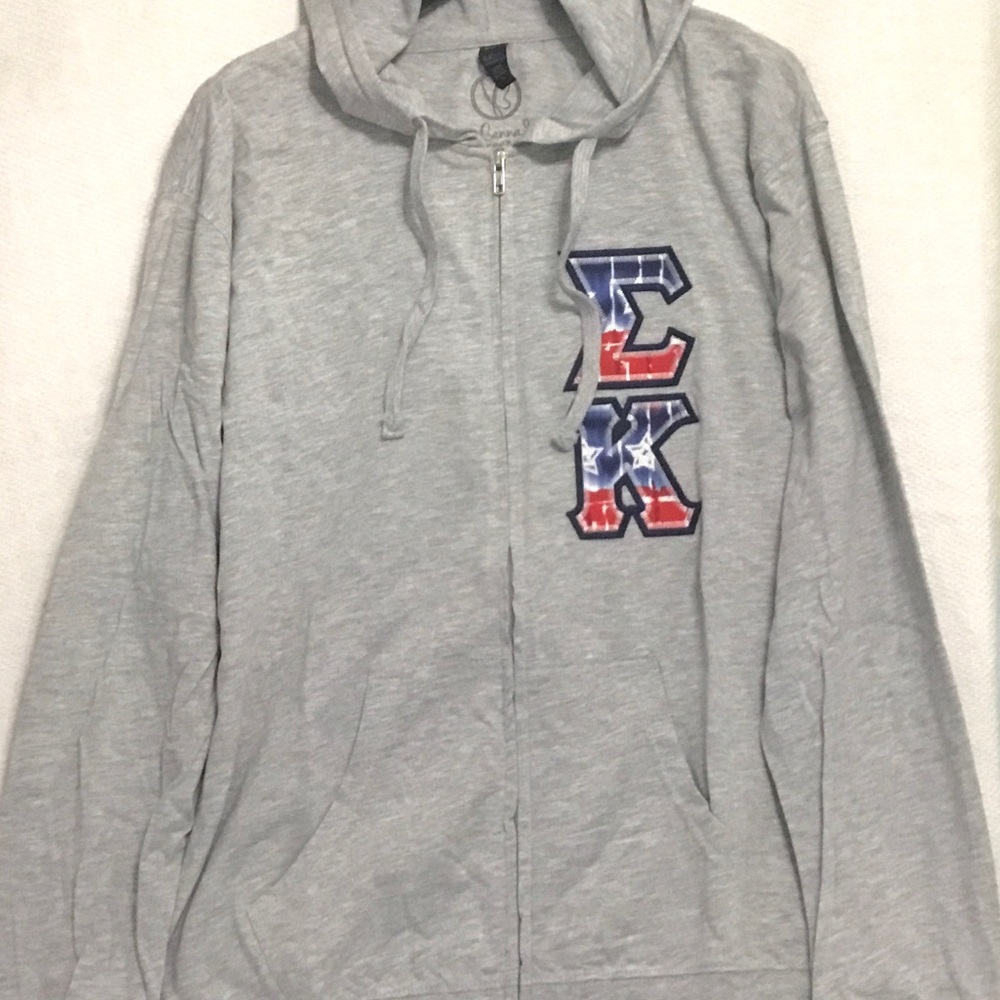 NWOT TULTEX FULL ZIP HOODIE MEN'S SORORITY 'SIGMA KAPPA" GRAY SWEATER SZ:XL